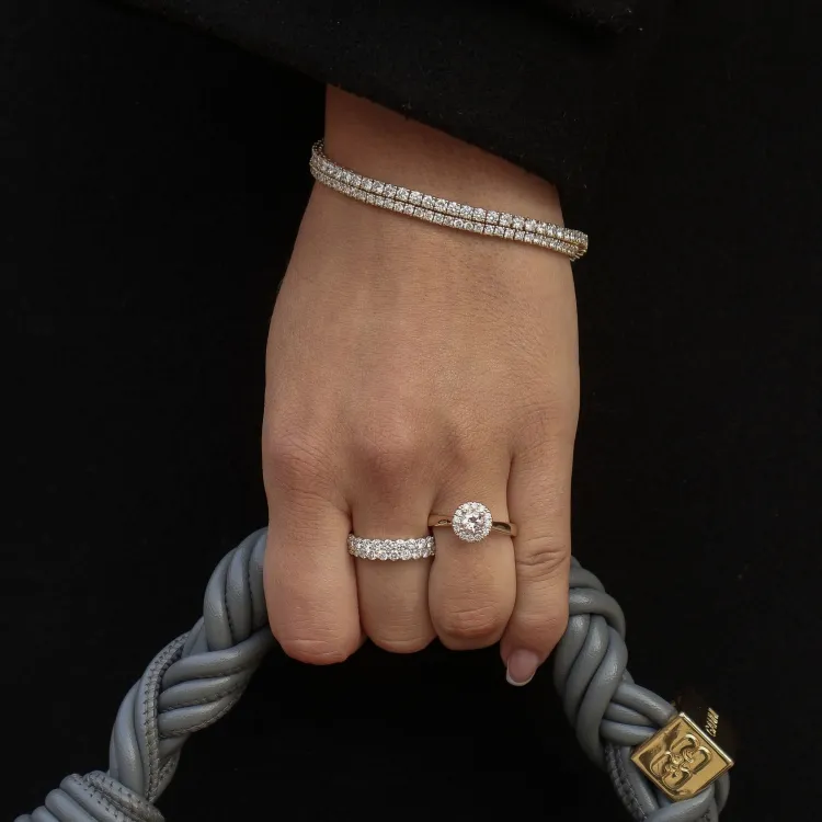 morganit diamantring i 14  karat guld 0,43 ct 0,22 ct