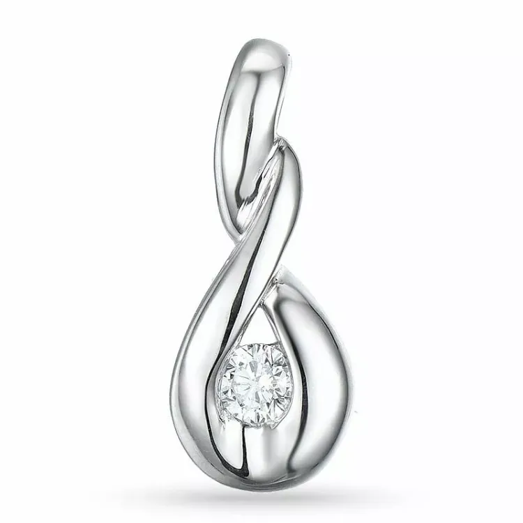 Diamant hängen i 14 carat vitguld 0,10 ct
