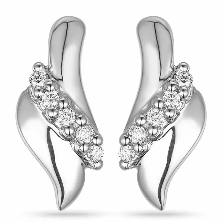 Diamant örhängen i 14 karat vitguld med diamanter