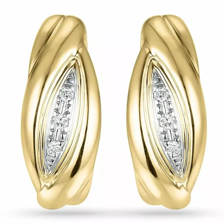 Diamant örhängen i 14 karat guld och vitguld med diamanter