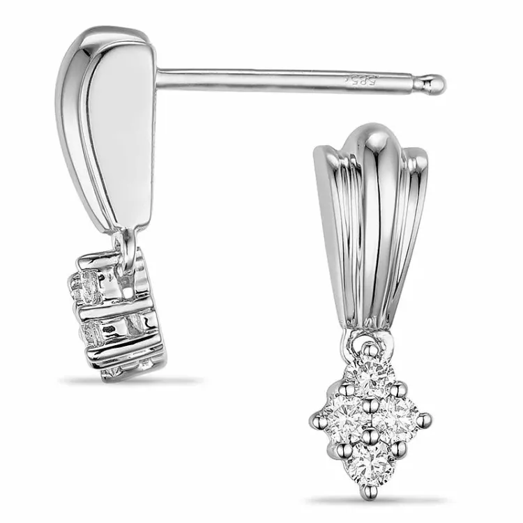 Diamant örhängen i 14 karat vitguld med diamanter 
