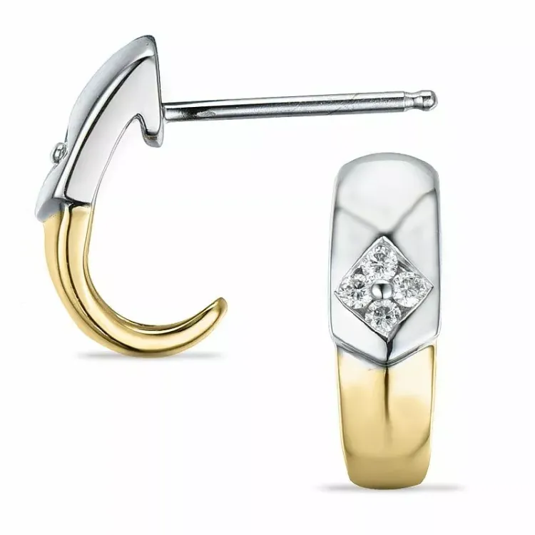 Diamant halvcreol i 14 karat guld och vitguld med diamanter 