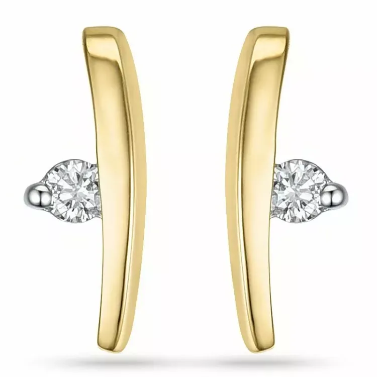 Diamant örhängen i 14 karat guld och vitguld med diamanter 