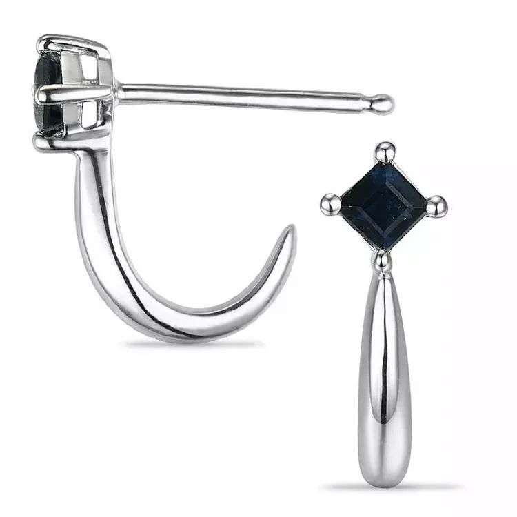 Safir halvcreol i 14 karat vitguld med safirer