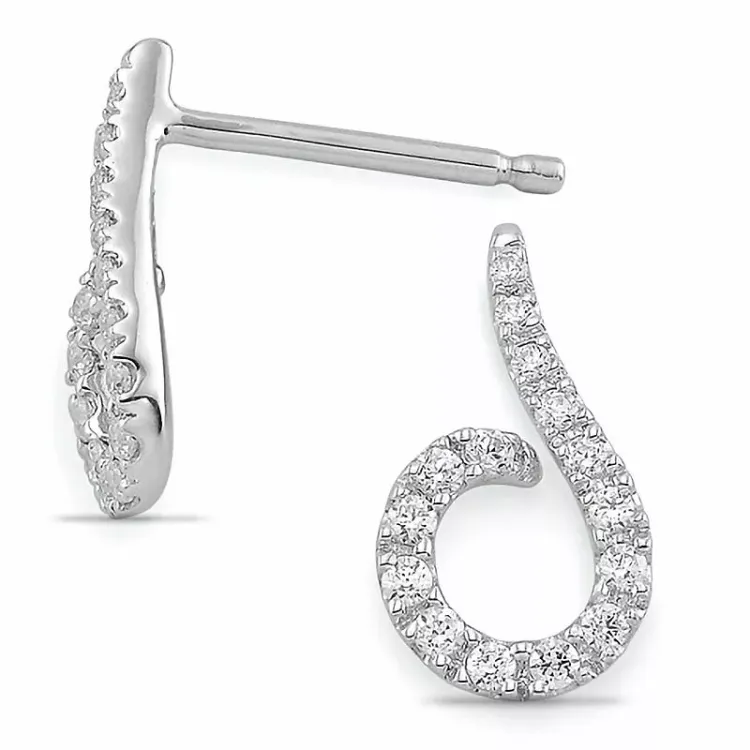 Diamant örhängen i 14 karat vitguld med diamanter