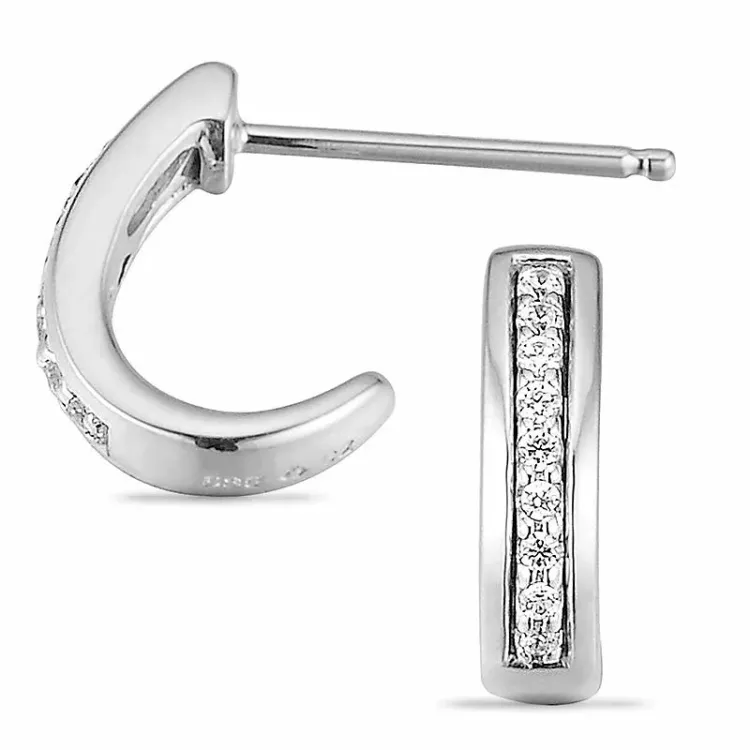 Diamant halvcreol i 14 karat vitguld med diamanter