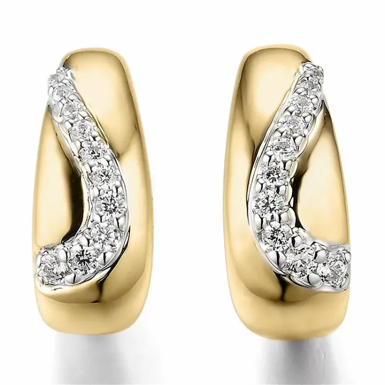 Diamant halvcreol i 14 karat guld och vitguld med diamanter