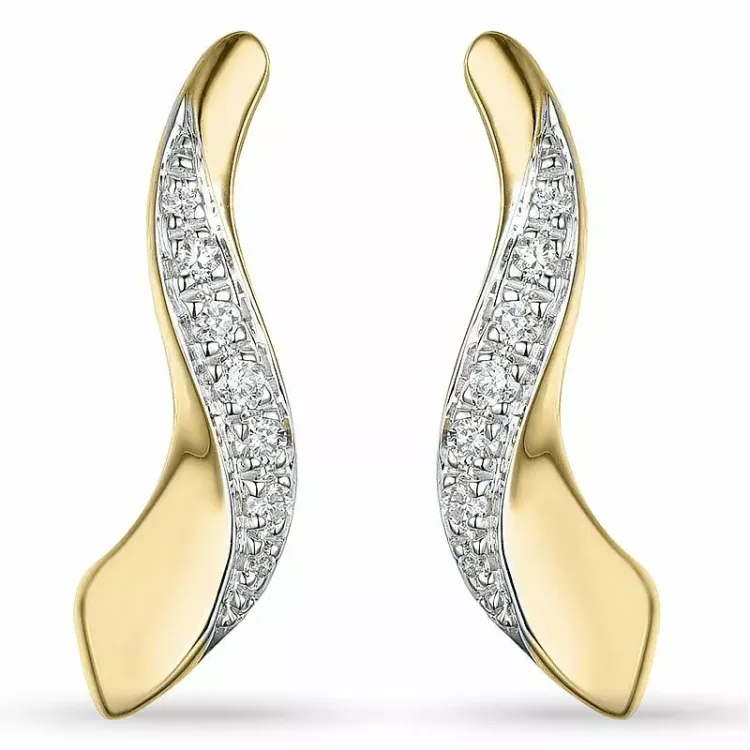 Diamant örhängen i 14 karat guld och vitguld med diamanter