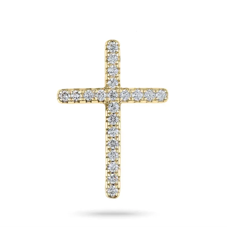 kors diamant hängen i 14  carat guld 0,25 ct