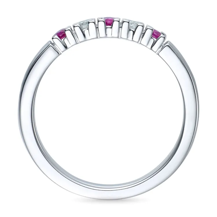 alliancring i 14 karat vitguld 2 x 0,05 ct 0,22 ct