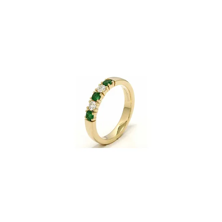 kraftfull smaragd alliancring i 14  karat guld 2 x 0,10 ct 