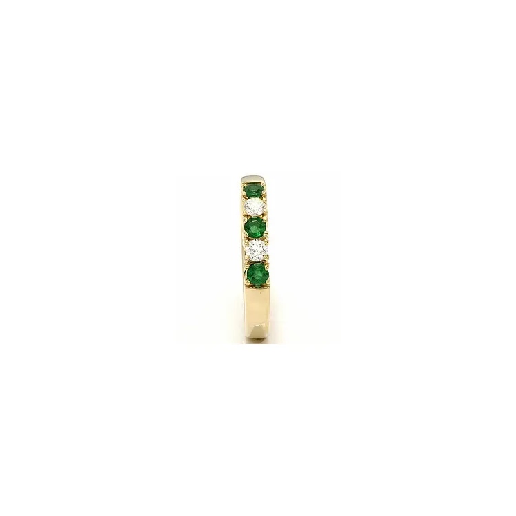 kraftfull smaragd alliancring i 14  karat guld 2 x 0,10 ct 