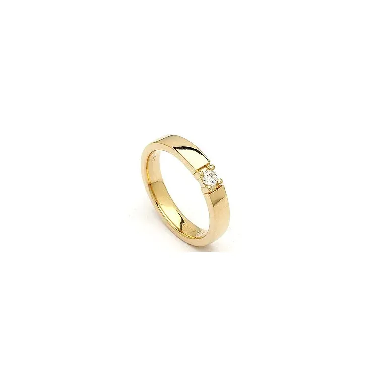 Alliancring i 14  karat guld 0,10 ct