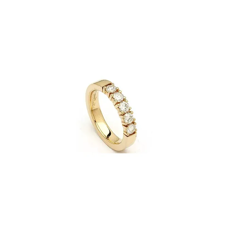 Alliancring i 14 karat guld 5 x 0,15 ct