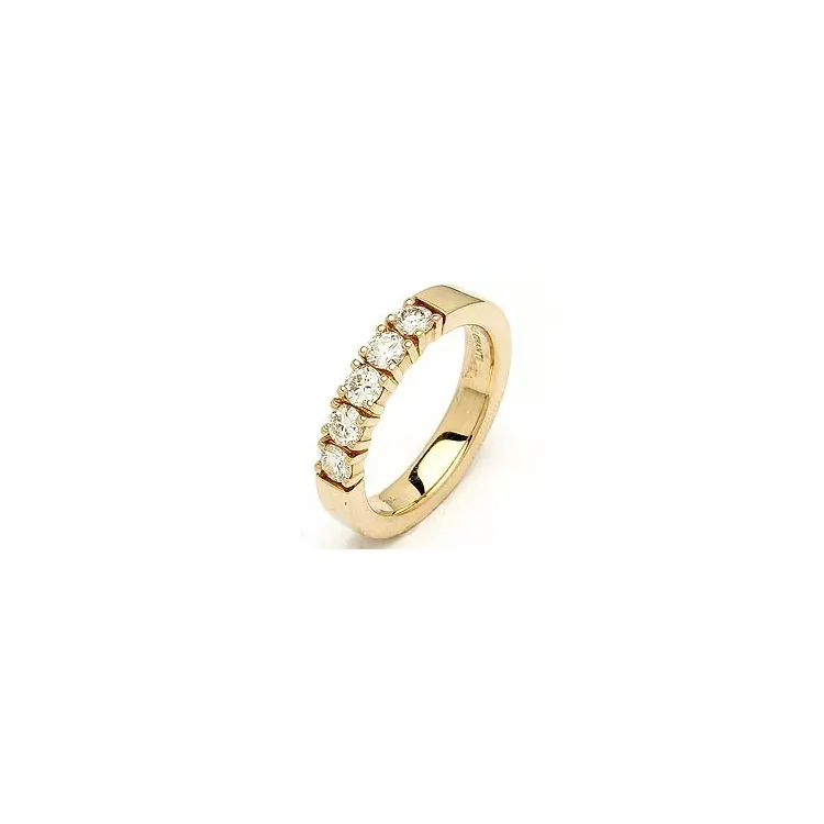 Alliancring i 14 karat guld 5 x 0,15 ct