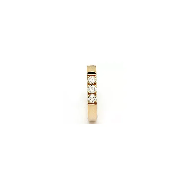 alliancring i 14 karat guld 3 x 0,15 ct