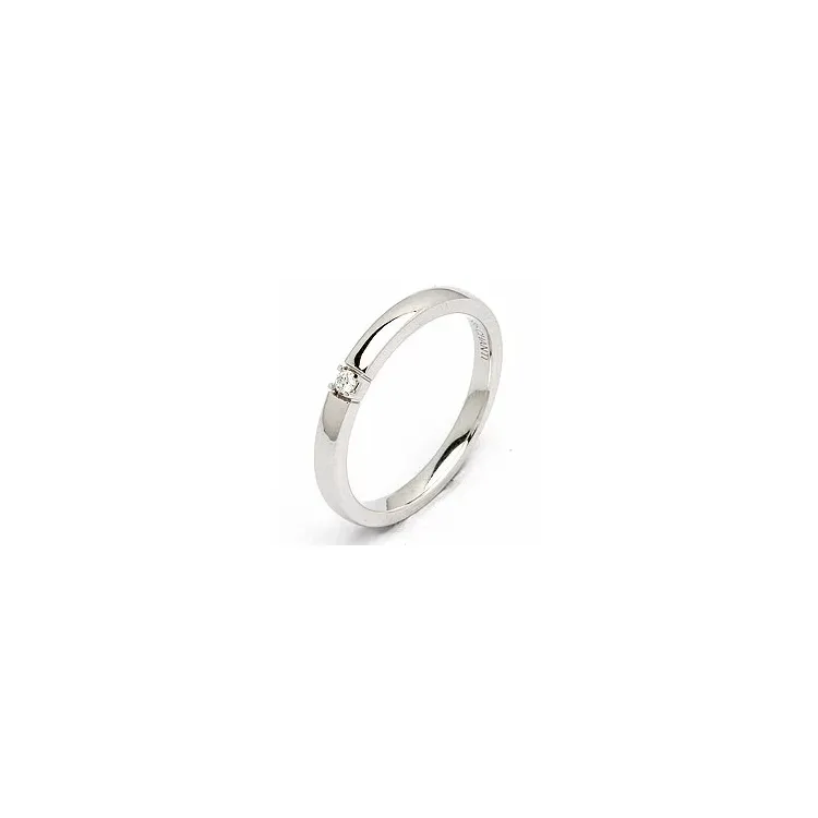 Alliancring i 14  karat vitguld 0,03 ct