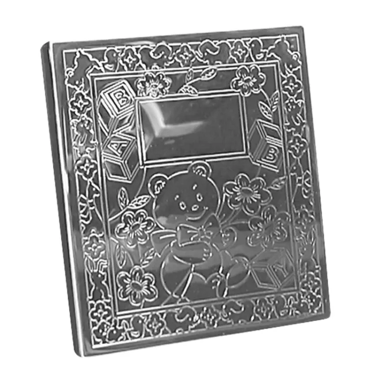Dopgåvor: nalle fotoalbum i nysilver  modell: 157-86624