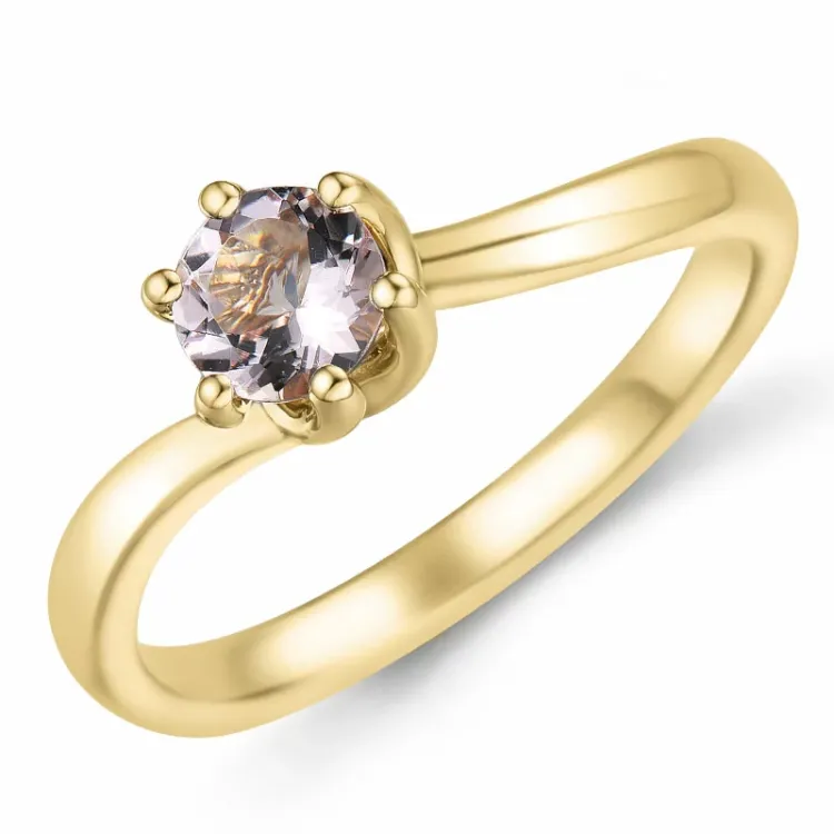 morganit solitärring i 14 karat guld 0,43 ct