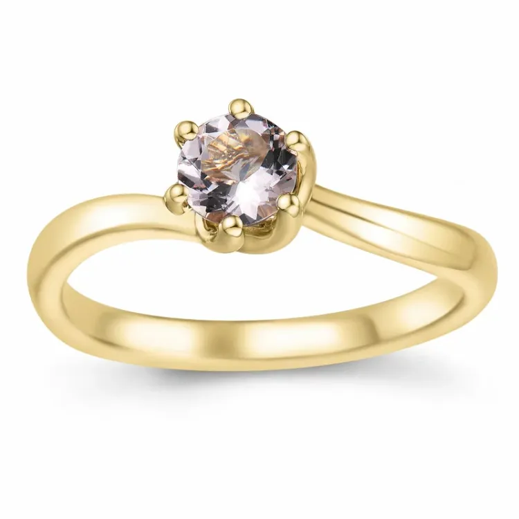 morganit solitärring i 14 karat guld 0,43 ct