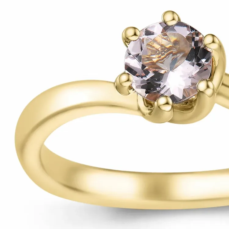 morganit solitärring i 14 karat guld 0,43 ct