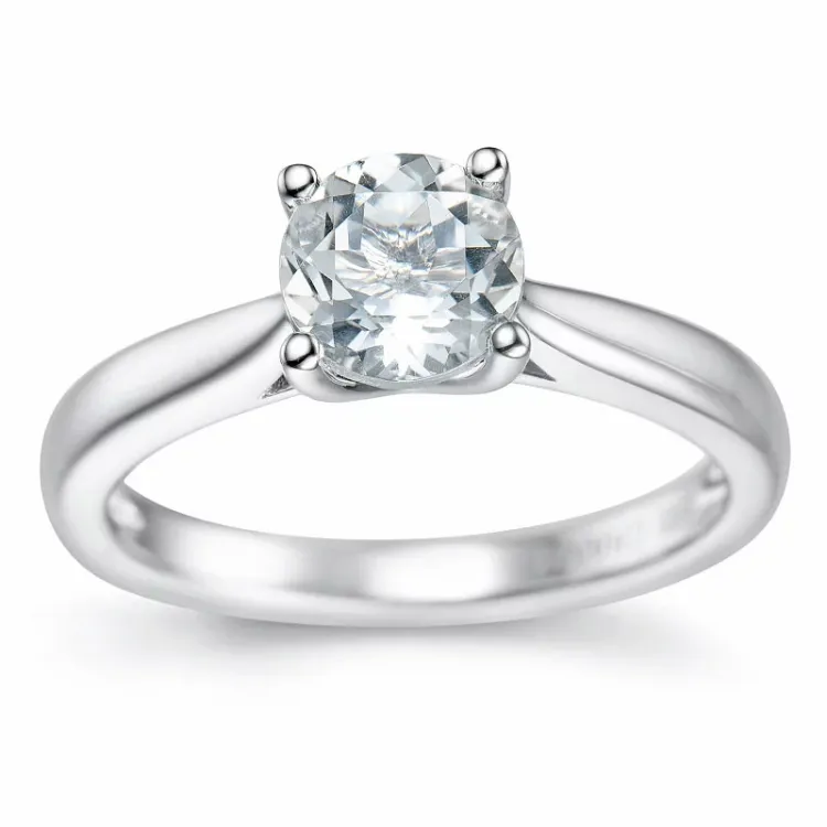 kvarts solitärring i 14 karat vitguld 0,95 ct