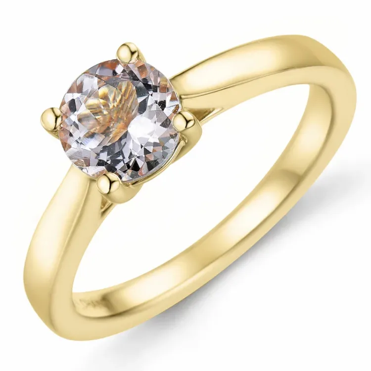 morganit solitärring i 14 karat guld 0,98 ct