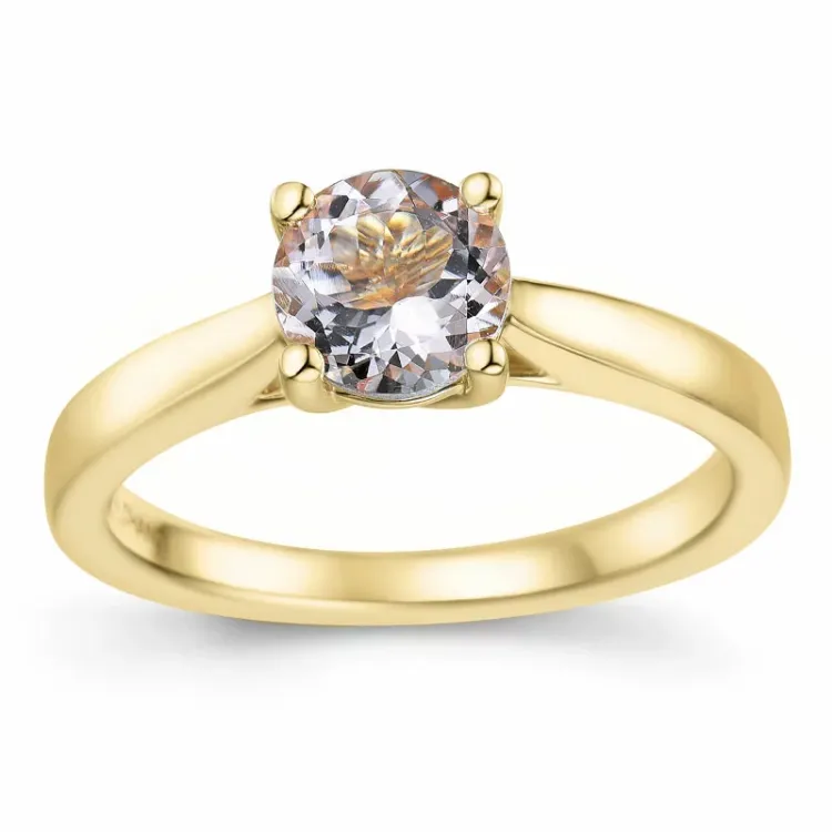 morganit solitärring i 14 karat guld 0,98 ct