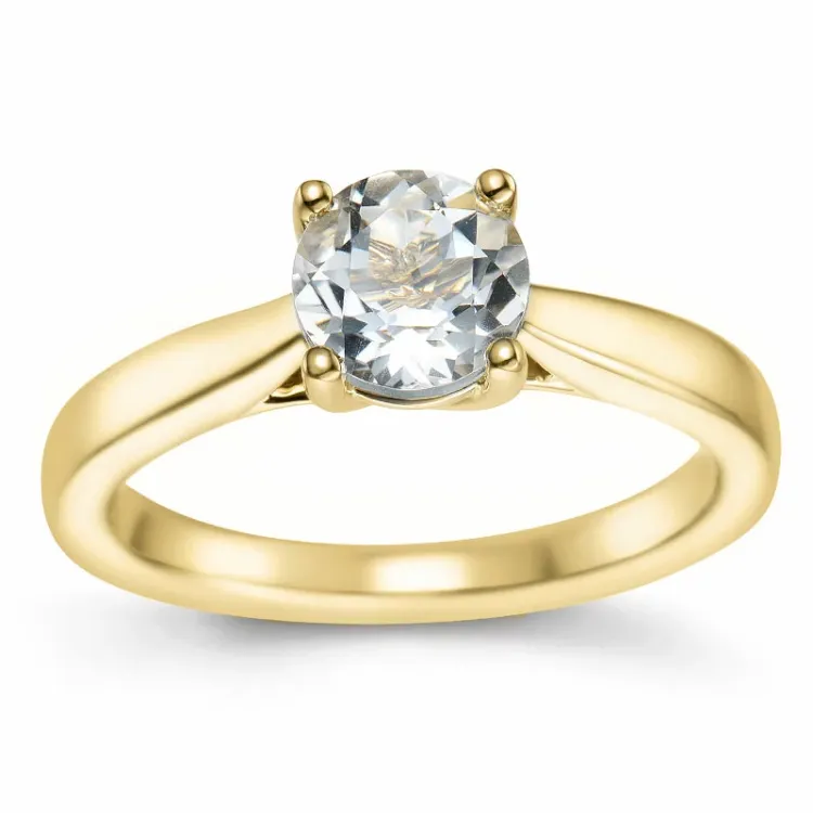 kvarts solitärring i 14 karat guld 0,95 ct