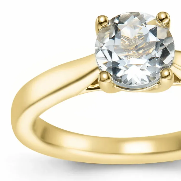 kvarts solitärring i 14 karat guld 0,95 ct