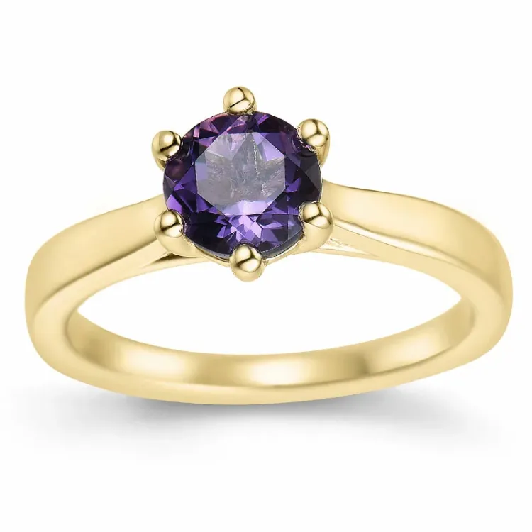 ametist solitärring i 14  karat guld 0,95 ct