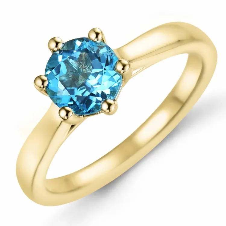 topas solitärring i 14 karat guld 1,35 ct