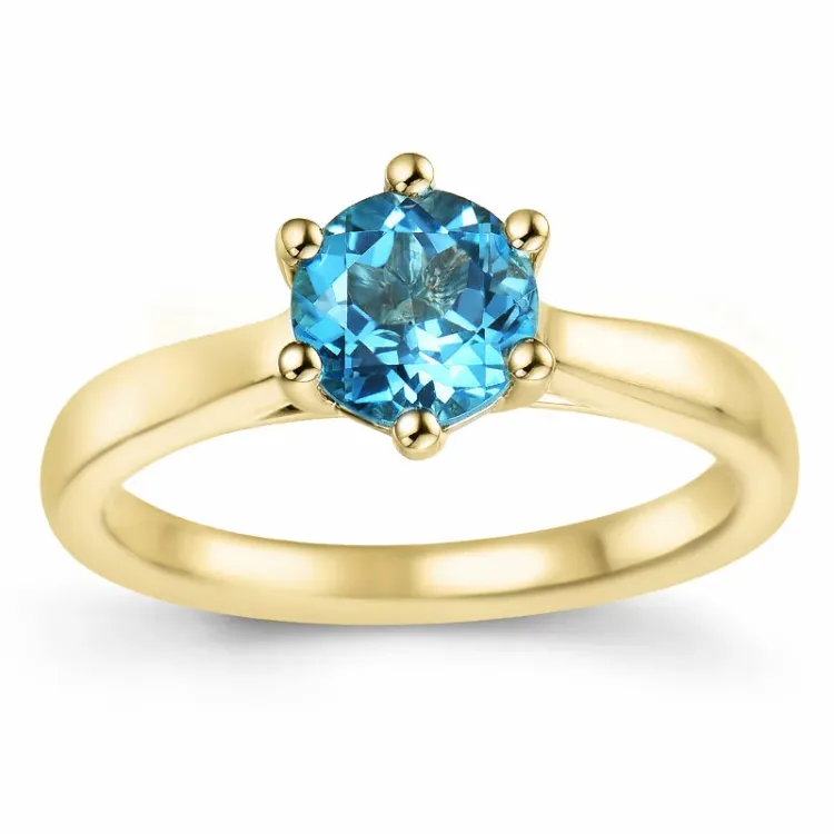 topas solitärring i 14 karat guld 1,35 ct