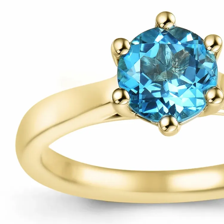 topas solitärring i 14 karat guld 1,35 ct