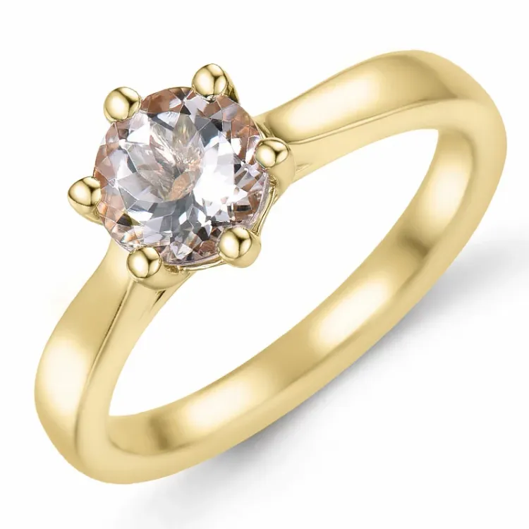 morganit solitärring i 9 karat guld 0,98 ct