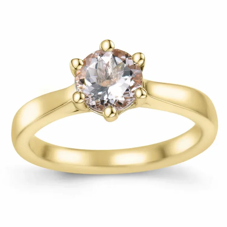 morganit solitärring i 9 karat guld 0,98 ct