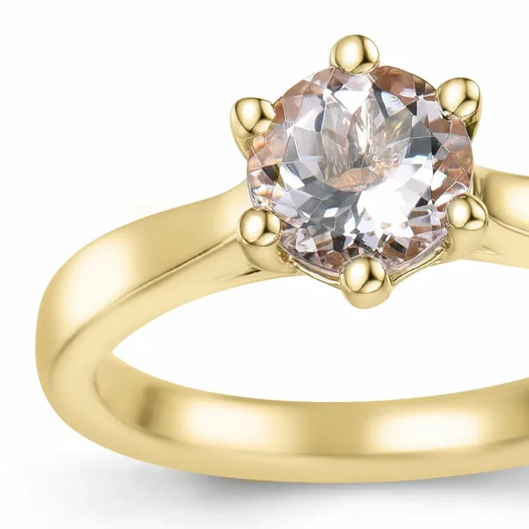 morganit solitärring i 9 karat guld 0,98 ct