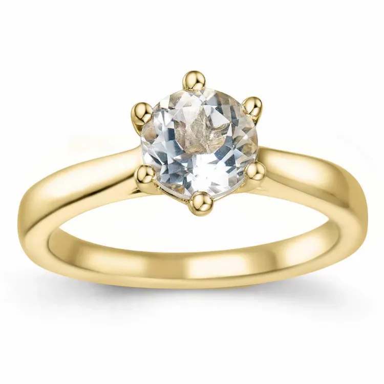 kvarts solitärring i 14 karat guld 0,95 ct