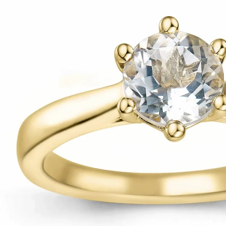 kvarts solitärring i 14 karat guld 0,95 ct