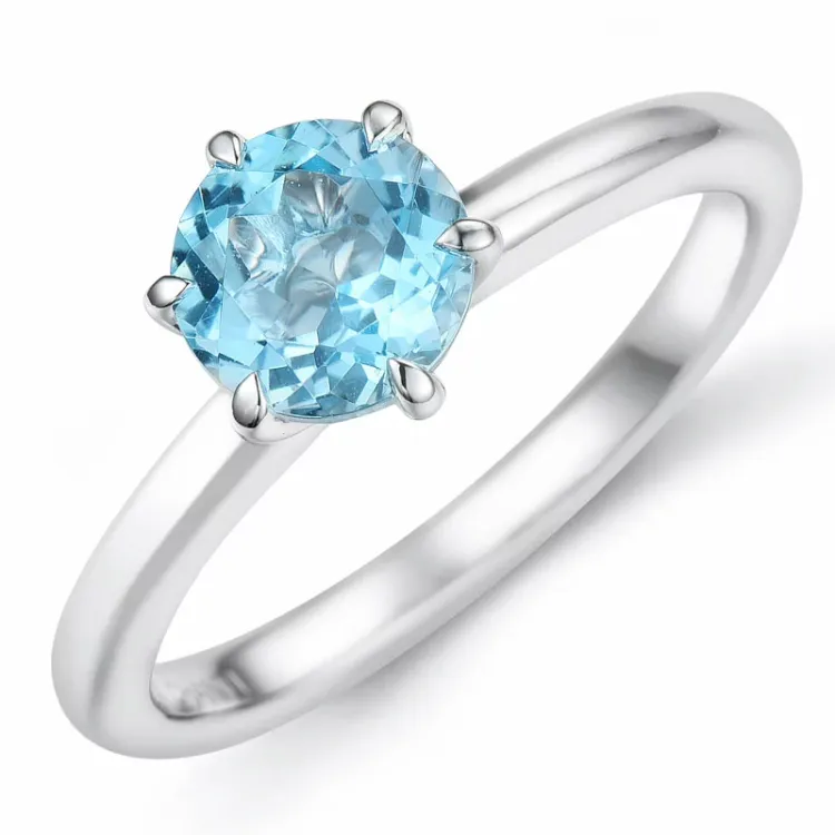 topas solitärring i 14 karat vitguld 1,35 ct