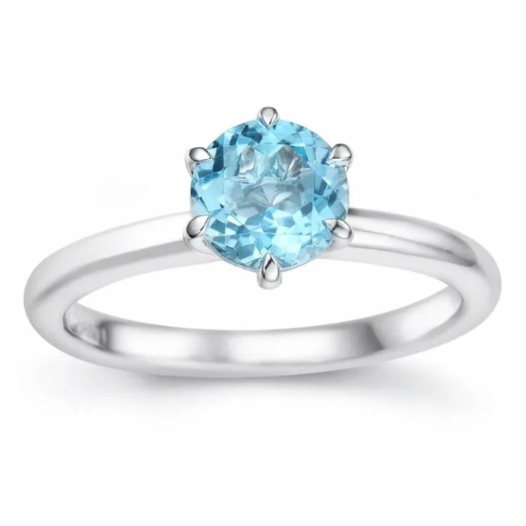 topas solitärring i 14 karat vitguld 1,35 ct