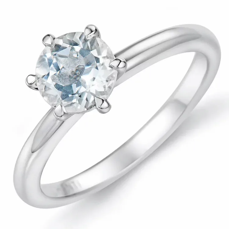 kvarts solitärring i 14 karat vitguld 0,95 ct