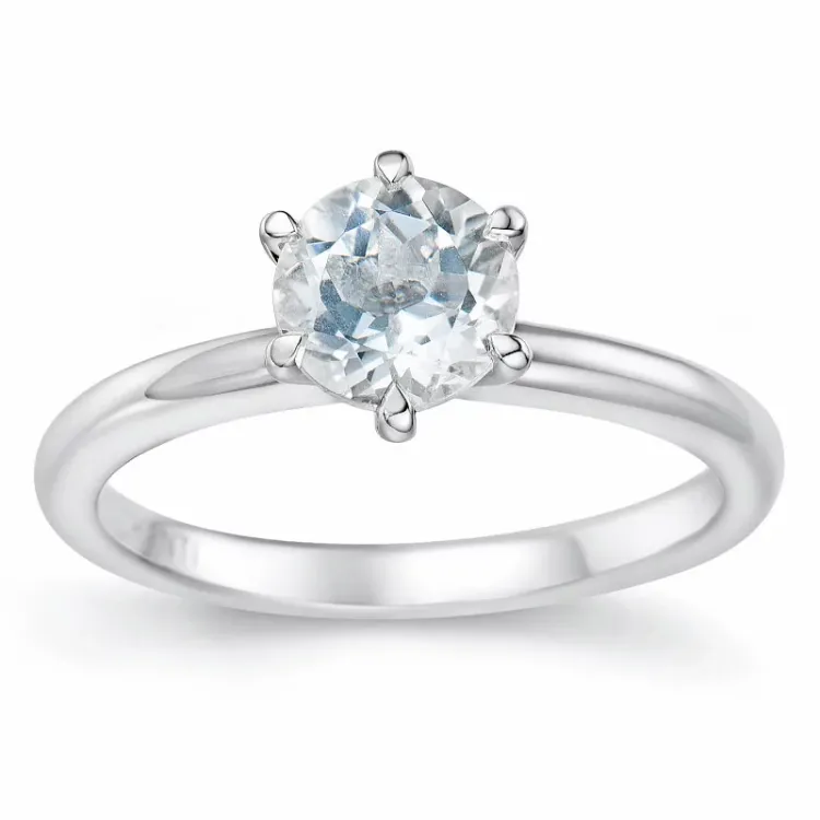 kvarts solitärring i 14 karat vitguld 0,95 ct