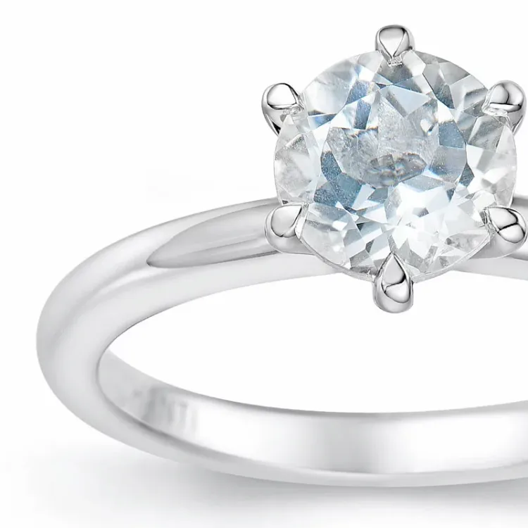 kvarts solitärring i 14 karat vitguld 0,95 ct