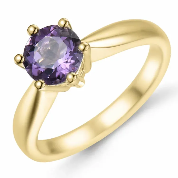 ametist solitärring i 9 karat guld 0,95 ct