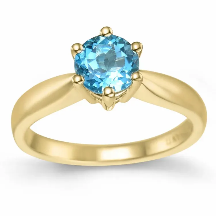 topas solitärring i 14  karat guld 1,35 ct