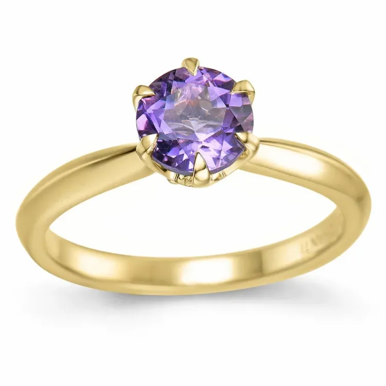 ametist solitärring i 14 karat guld 0,95 ct