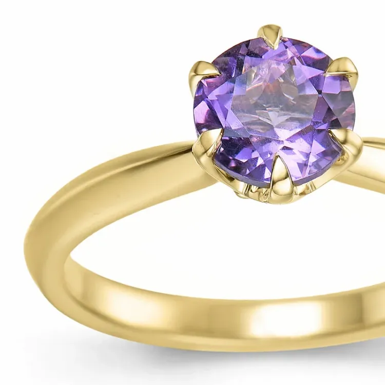 ametist solitärring i 14 karat guld 0,95 ct