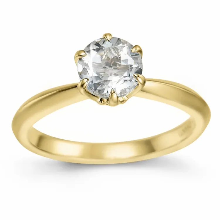 kvarts solitärring i 14  karat guld 0,95 ct