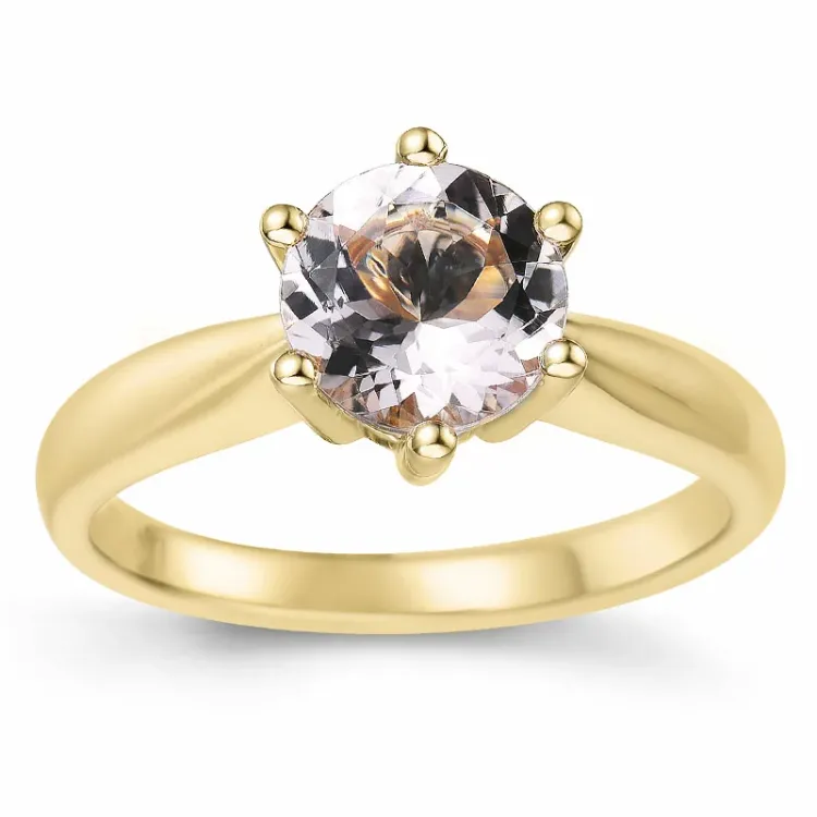 morganit solitärring i 14 karat guld 1,40 ct